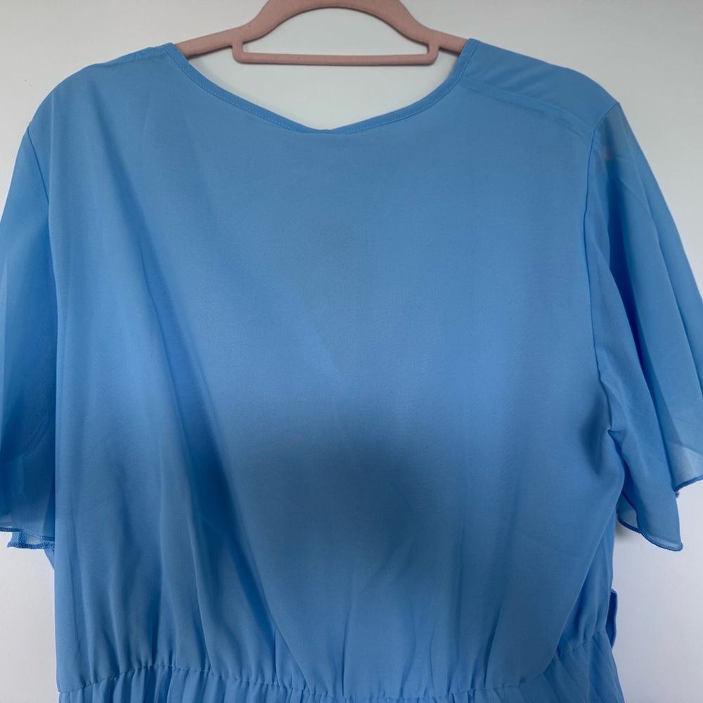 Elegant Blue Pleated Dress - NWT - Picture 9 of 9